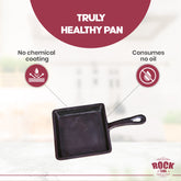 ROCK TAWA SQUARE FRYING PAN 5.50/0.5 LITRE IN PRE-SEASONED CAST IRON SKILLET